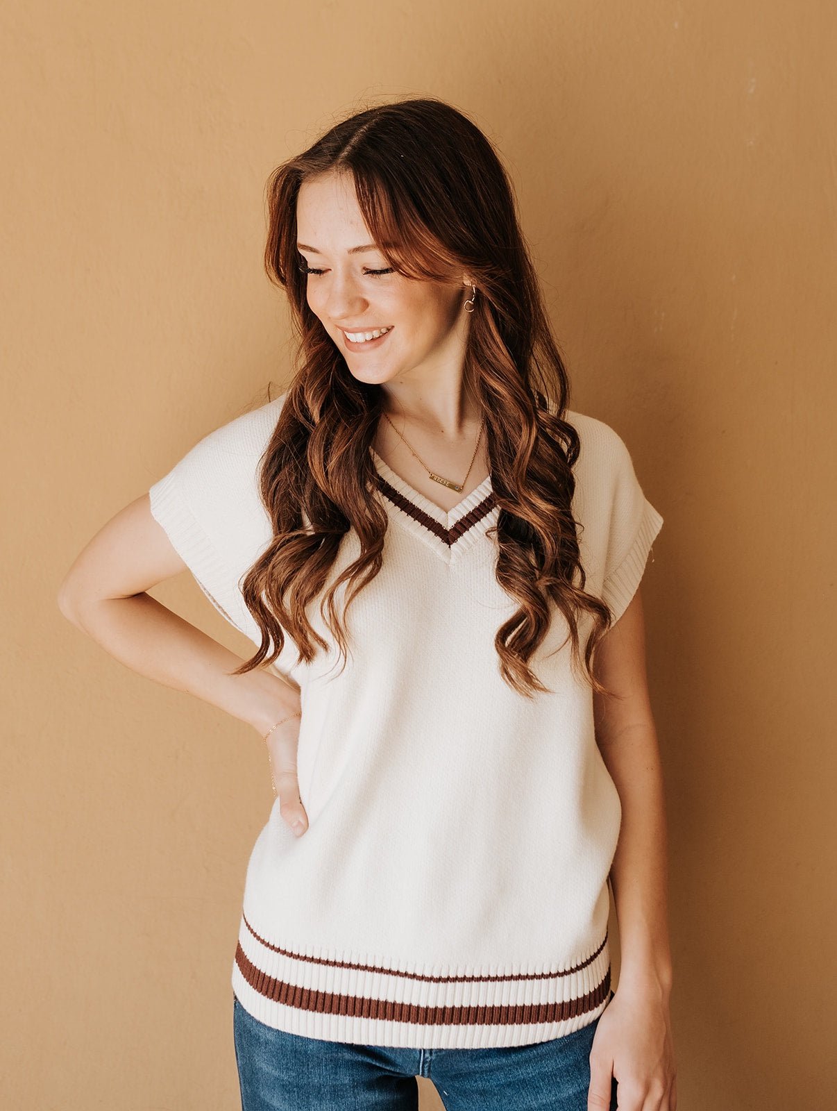 Fletcher Sweater Vest Crystal ZW253320 - Southern Soule Designs