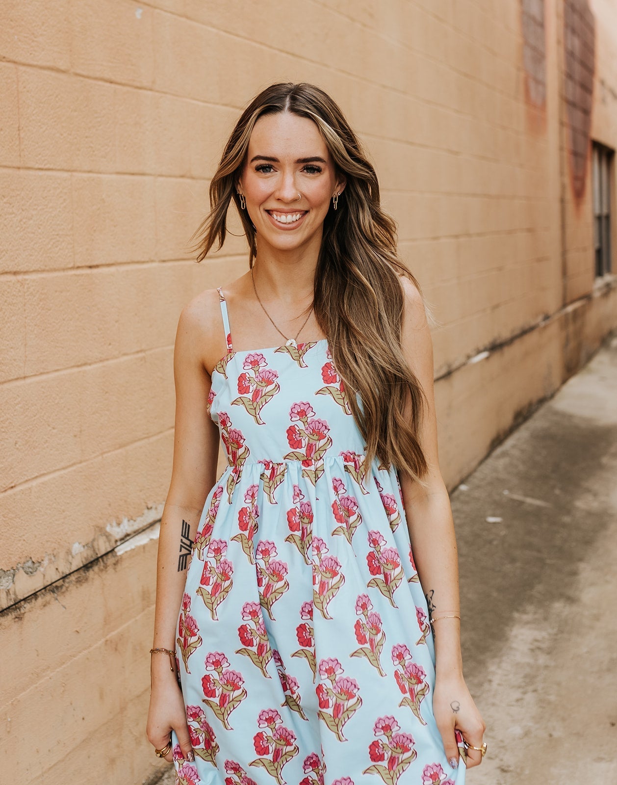 Floral Gathered Waist Maxi Dress CD06721 - Southern Soule Designs