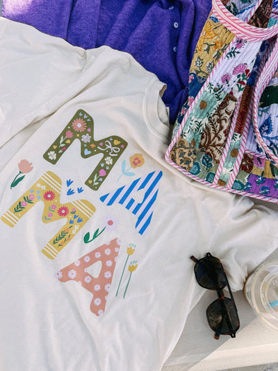 Floral Mama Graphic Tee Ivory - Southern Soule Designs