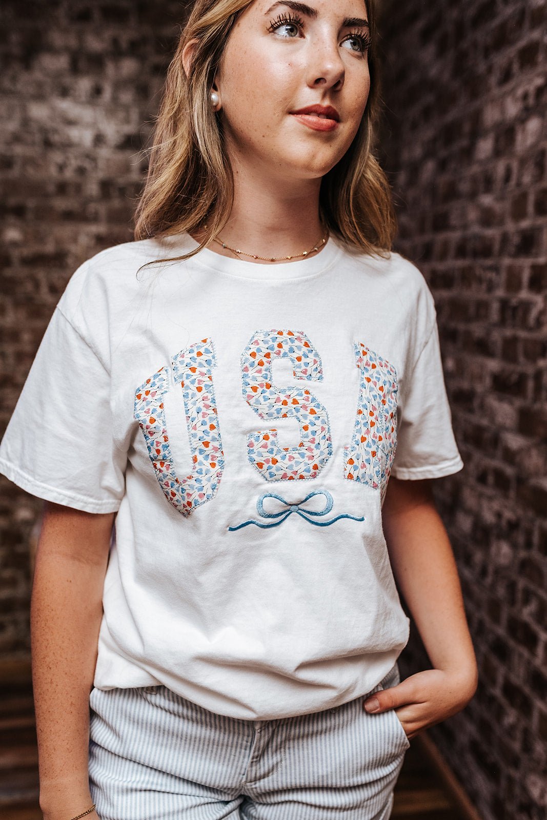 Floral USA Patriot Tee - Southern Soule Designs