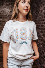 Floral USA Patriot Tee - Southern Soule Designs