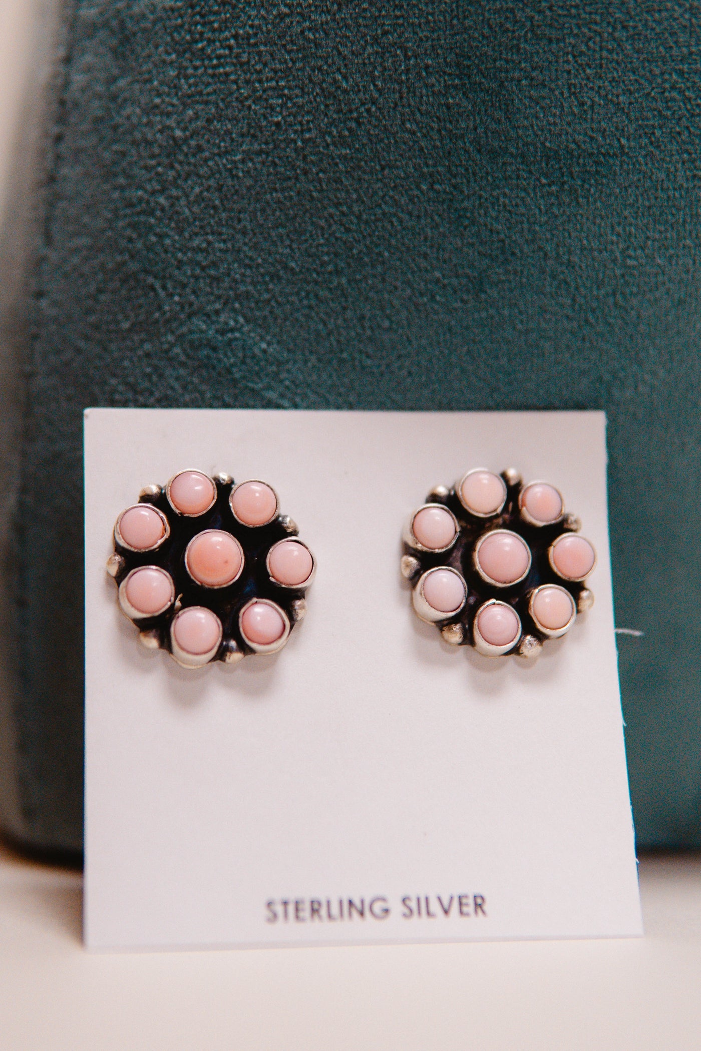 Pink Conch Cluster Stud