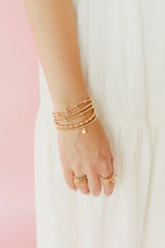 Flower Gold Charm Bracelet - Southern Soule Designs