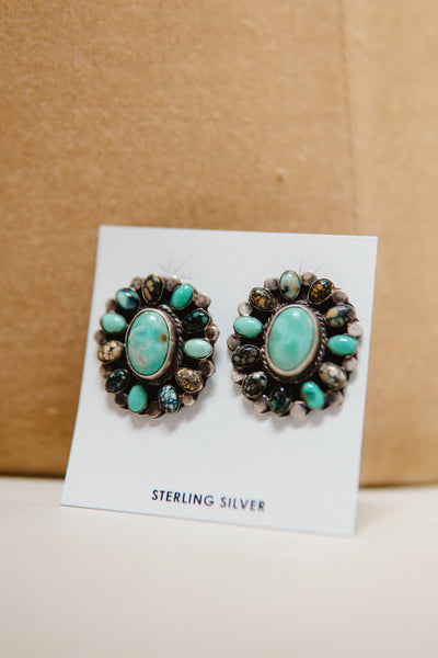 Turq Desert Bloom Studs