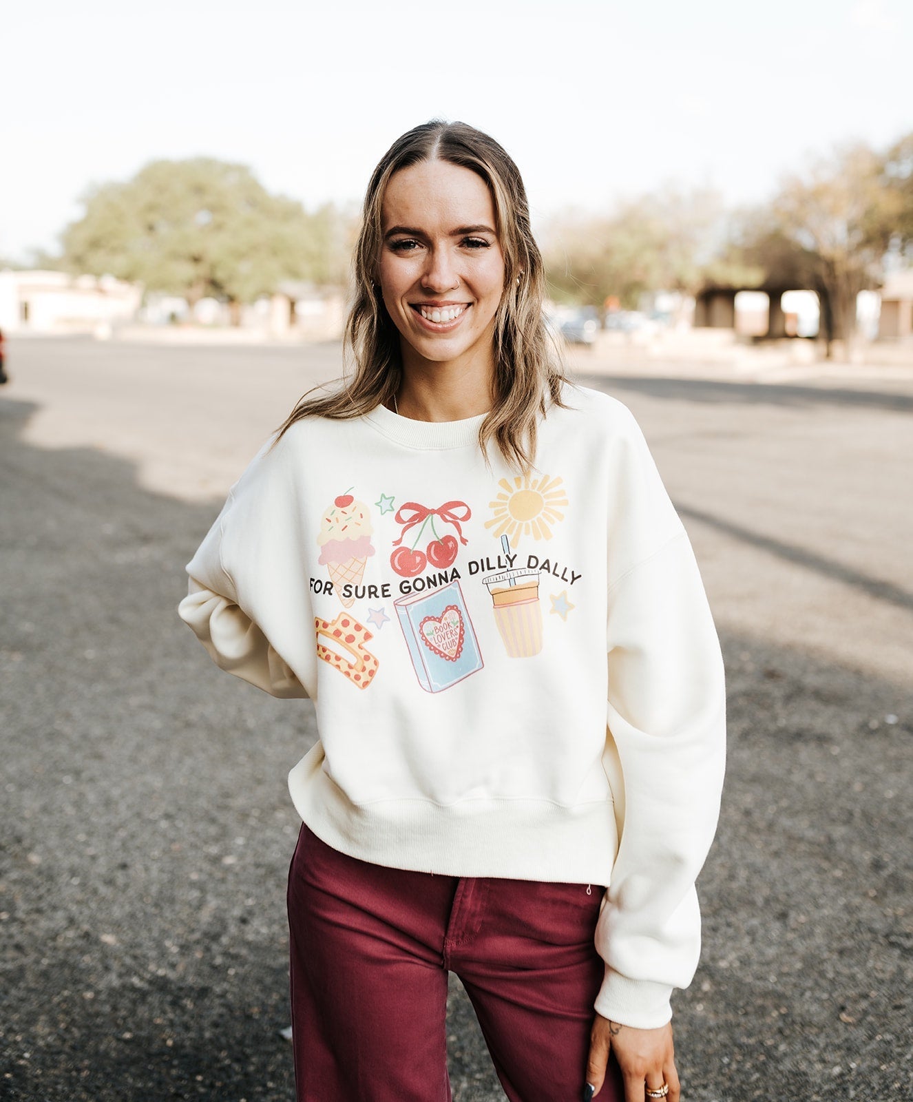 For Sure Gonna Dilly Daily Crop Sweatshirt - Southern Soule Designs
