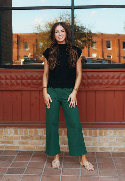 Forest High Waist Wide Leg Pants w/Buttons P24196 - Southern Soule Designs