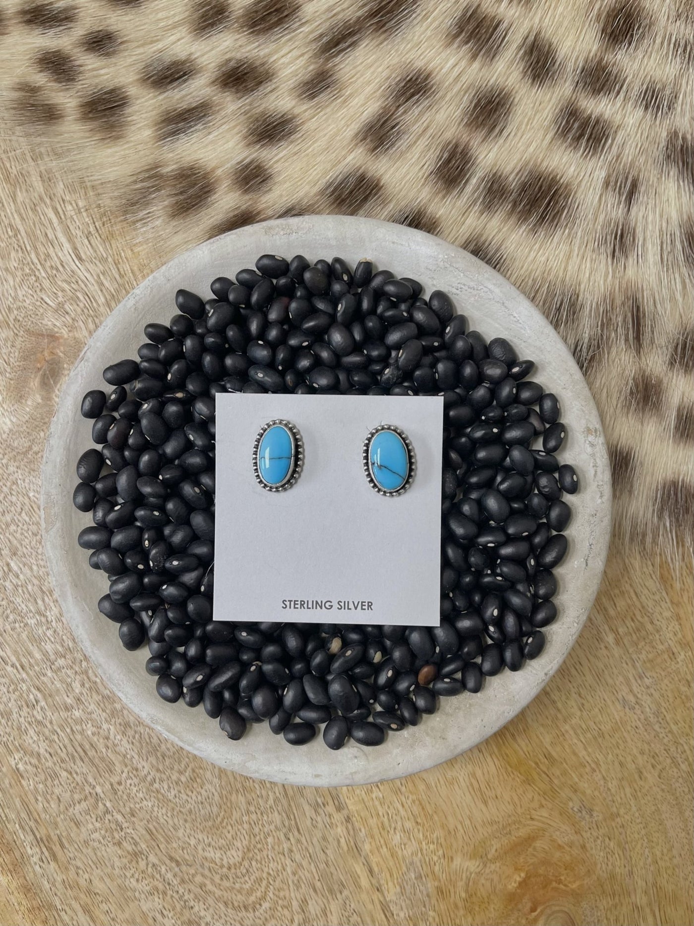 Freda Martinez Kingman Oval Studs - Southern Soule Designs