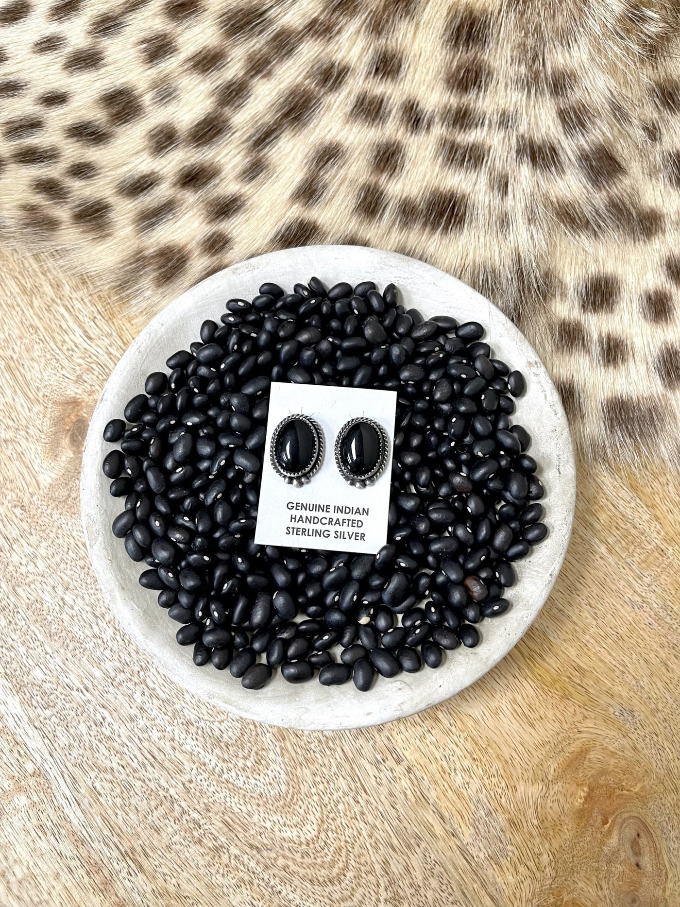 Freda Martinez Onyx Oval Studs - Southern Soule Designs