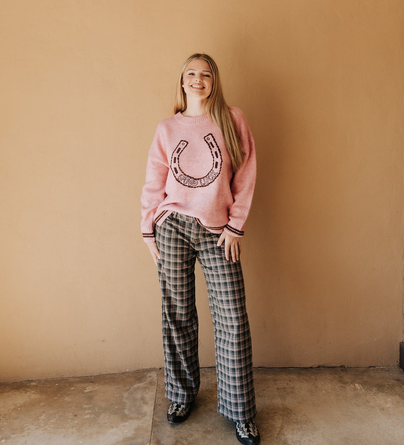 French Pink Good Luck Horseshoe Sweater - Southern Soule Designs