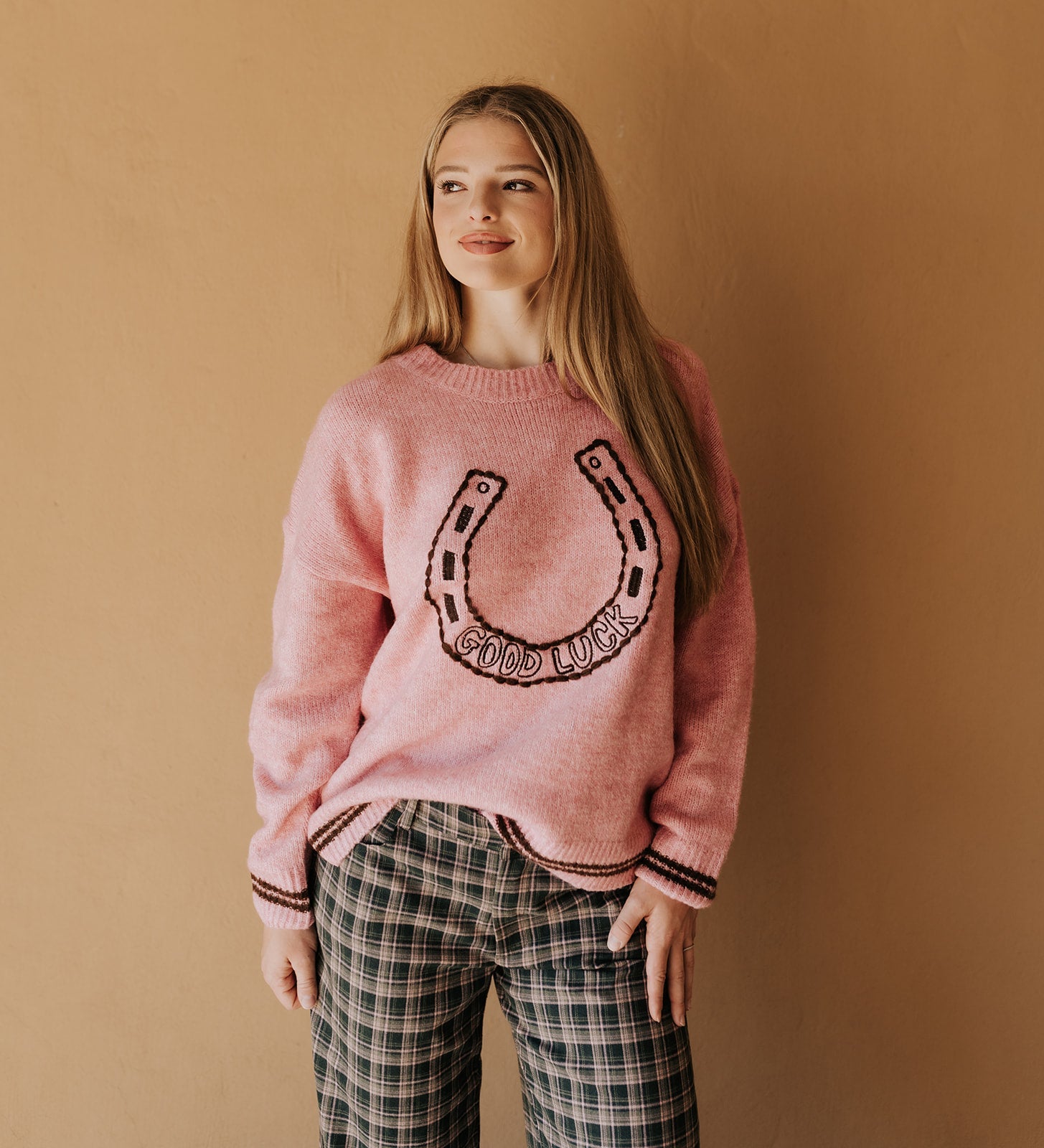 French Pink Good Luck Horseshoe Sweater - Southern Soule Designs