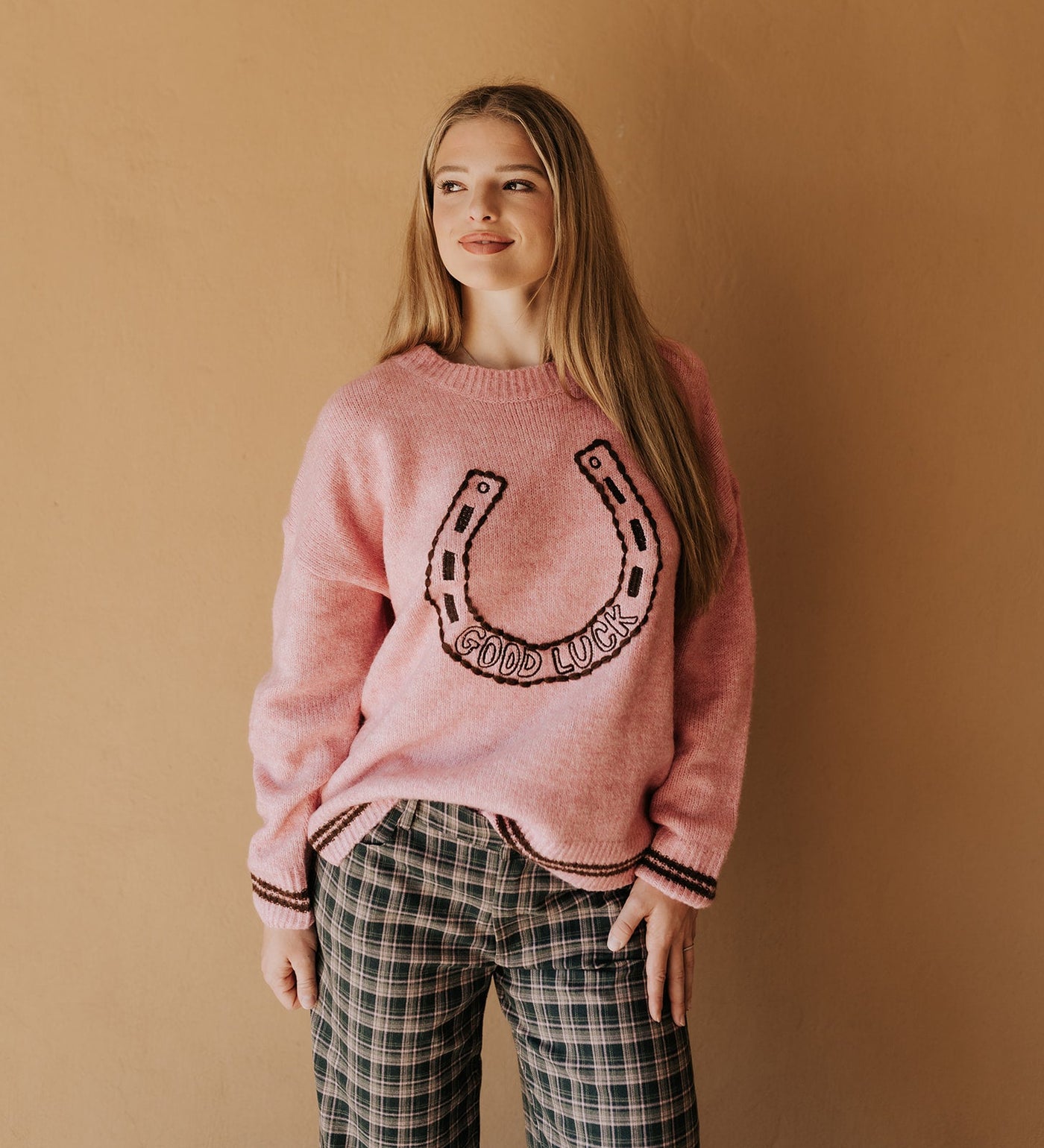 French Pink Good Luck Horseshoe Sweater - Southern Soule Designs
