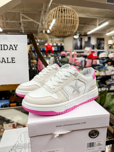 Fresh 10 Wht/Hot Pink Sneaker - Southern Soule Designs