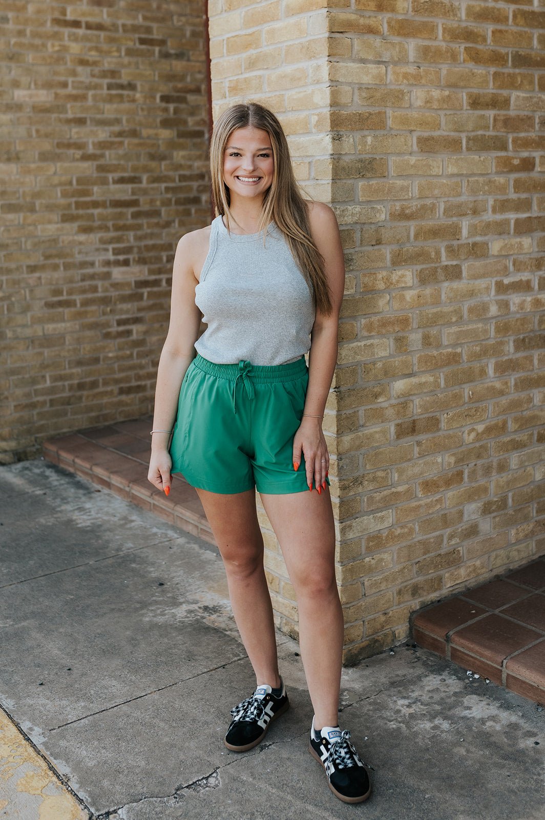Fresh Green Active Woven Shorts P6426 - Southern Soule Designs