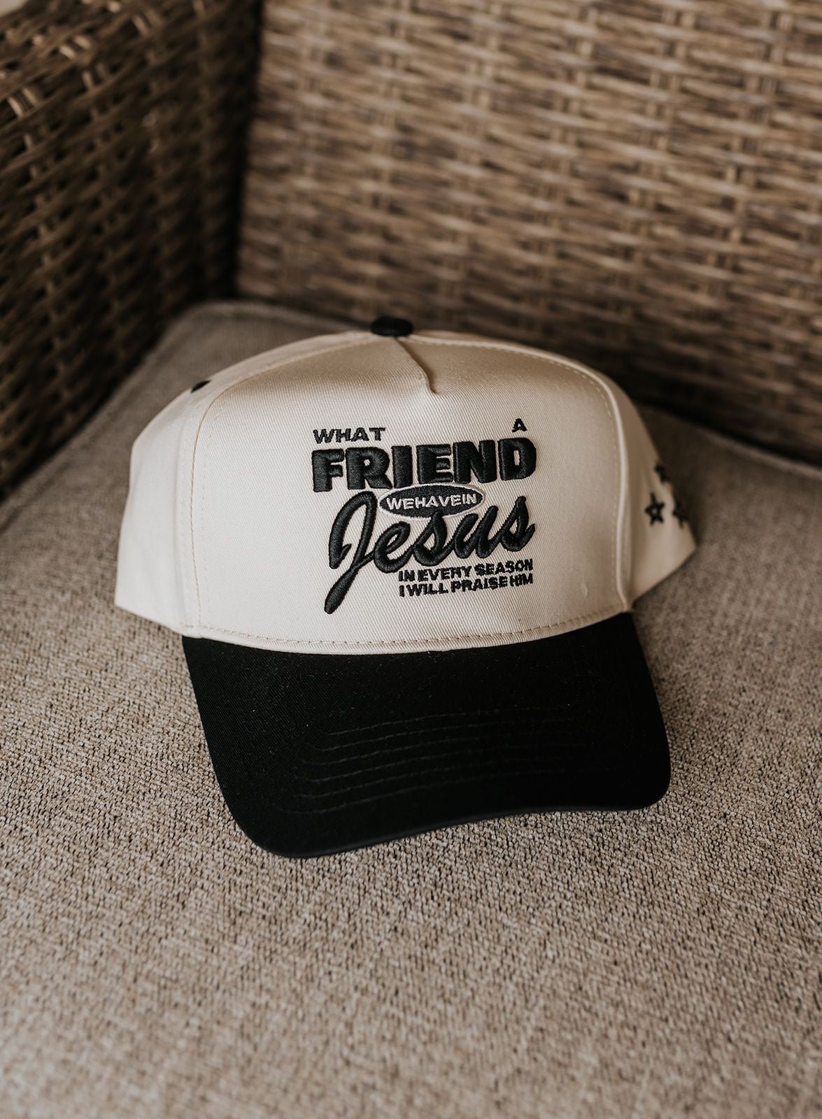 Friend in Jesus Black Vintage Trucker Hat - Southern Soule Designs