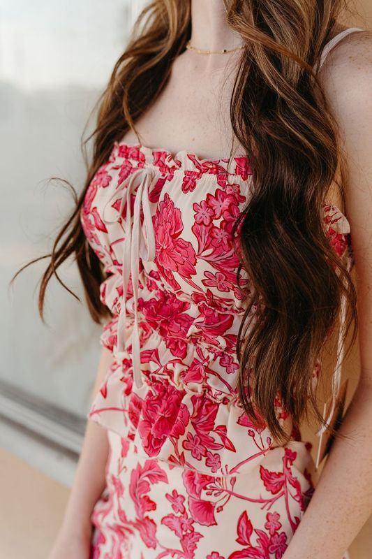 Cherry Blossom Floral Smocking Cami Top BRT2719-2