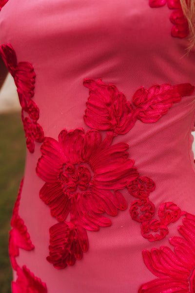 Fuchsia Natasha Floral Midi Dress S2038D - Southern Soule Designs