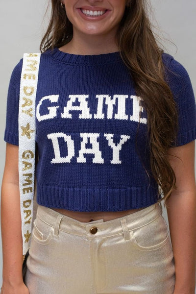 G6487 Navy/Cream Game Day Top - Southern Soule Designs