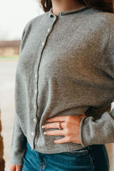Heather Grey Lightweight Cardigan TBW237