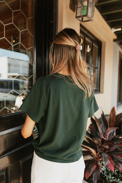 Forest Green Jules Crop Top TBT257