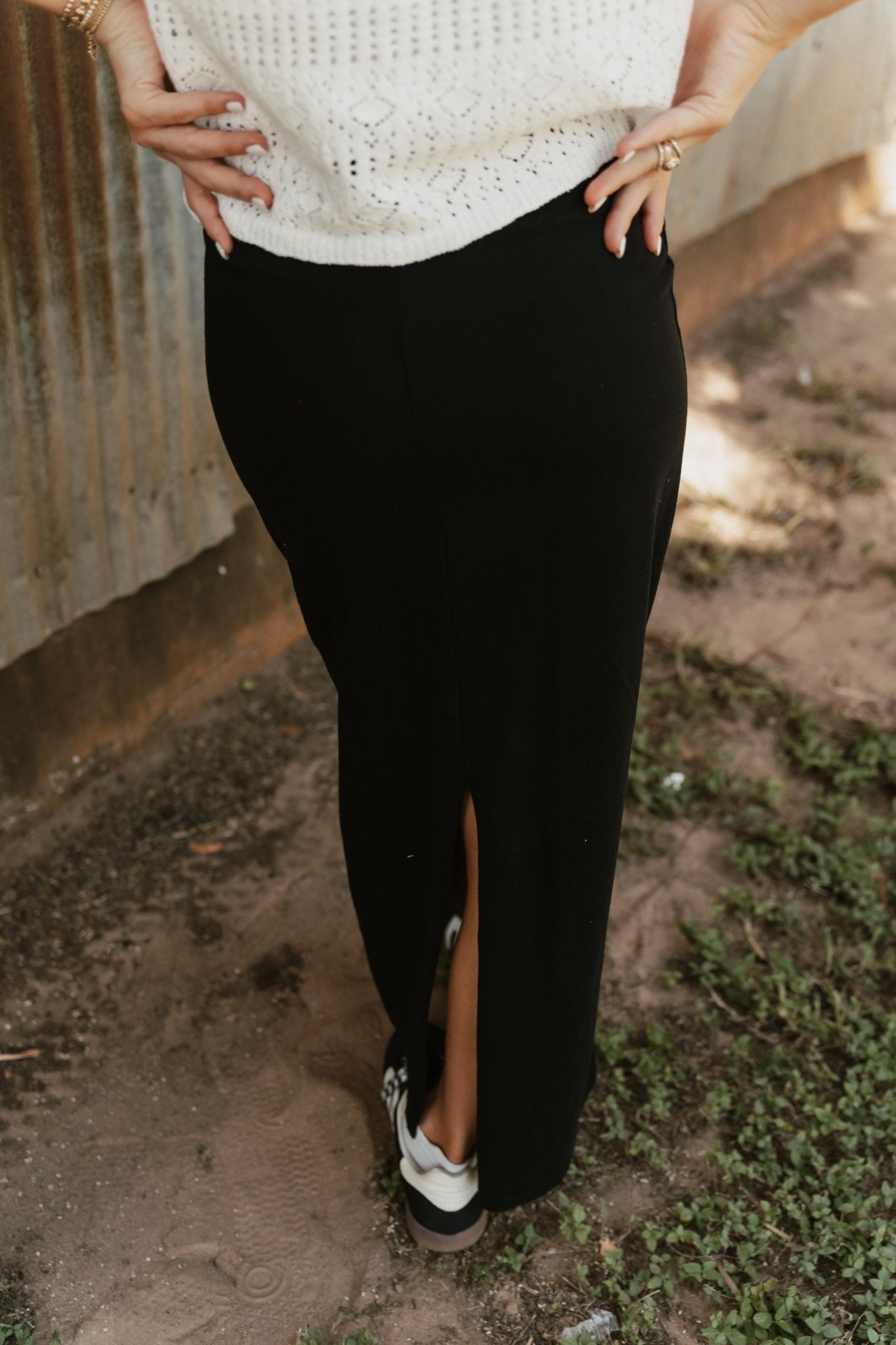 Gail Midi Skirt True Black ZK253837 - Southern Soule Designs