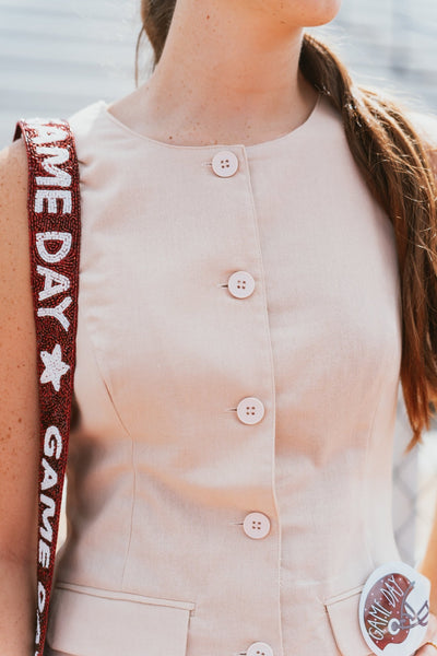 Game Day Maroon/White Strap - Southern Soule Designs