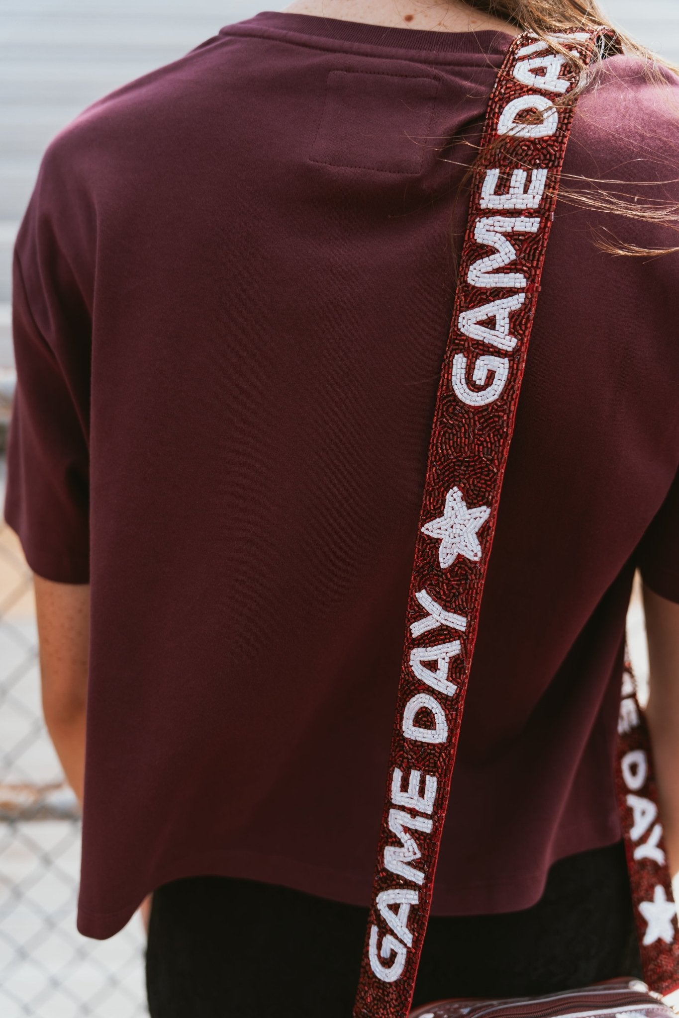 Game Day Maroon/White Strap - Southern Soule Designs