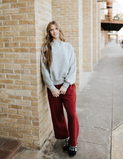 Garnet Red Malibu Air Cotton Barrel Lounge Pants KP5555 - Southern Soule Designs