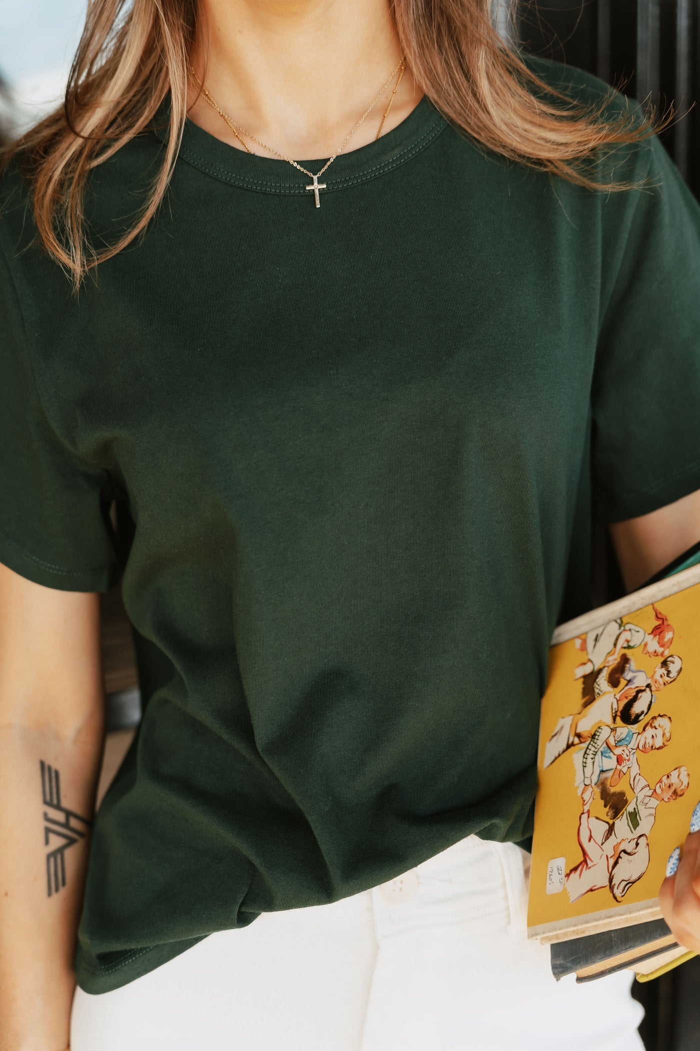Forest Green Jules Crop Top TBT257