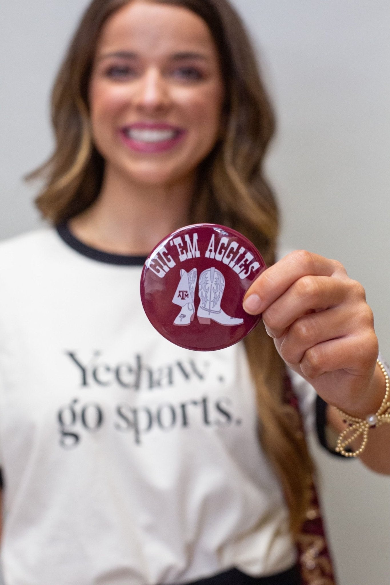 Gig 'Em Aggies Button - Southern Soule Designs