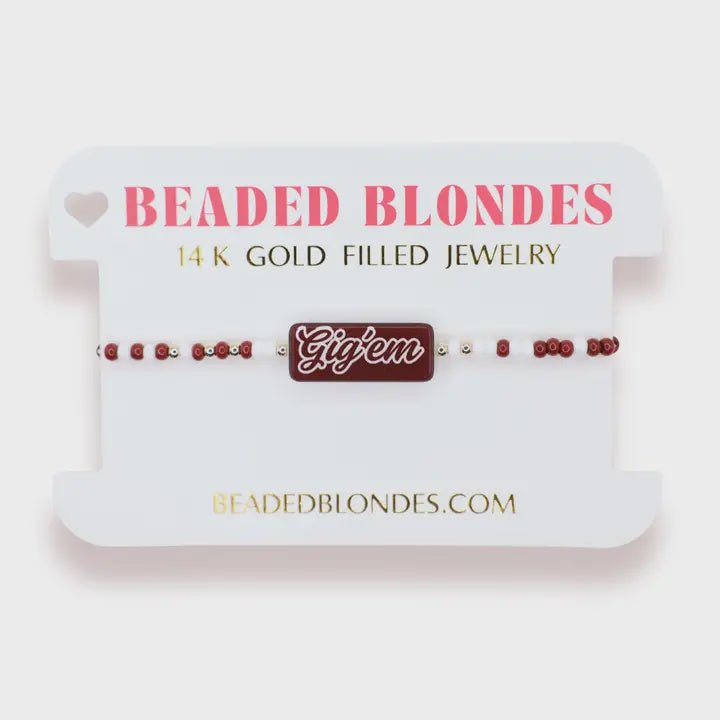 Gig ‘Em Block Bracelet On Color - Southern Soule Designs