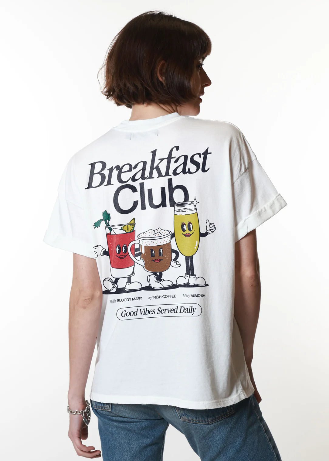 Girl Dangerous Breakfast Club Vintage White Boyfriend Tee - Southern Soule Designs