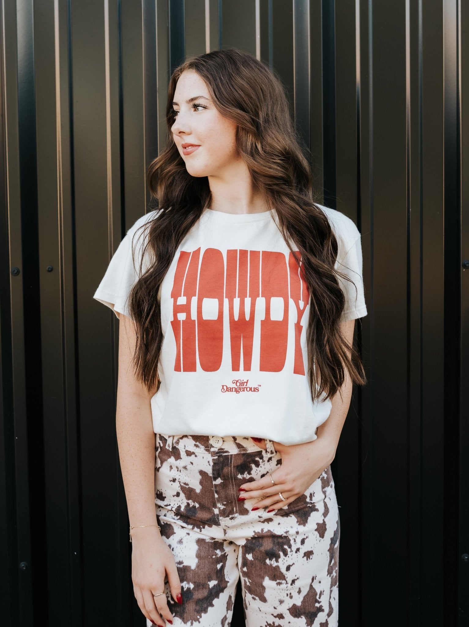 Girl Dangerous Howdy Natural Vintage Tee SU325 - 115 - Southern Soule Designs