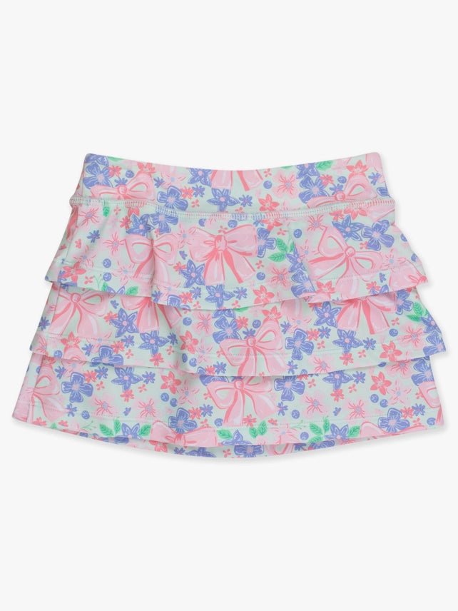 Girls Bow Blooms Tiered Active Skort - Southern Soule Designs