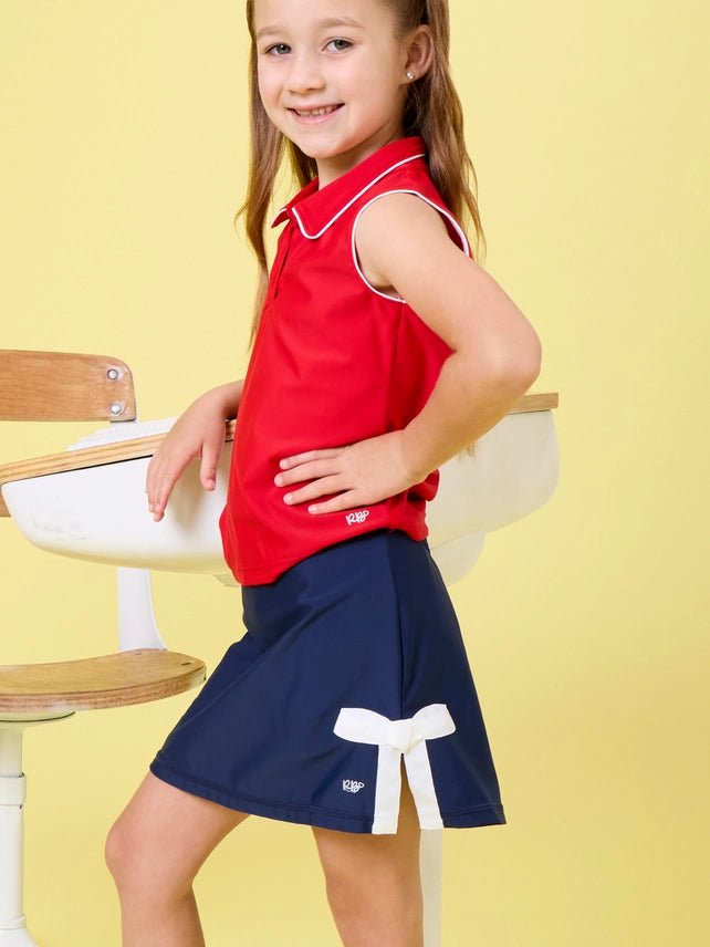 Girls Dark Navy Bow Skort G5866 - Southern Soule Designs