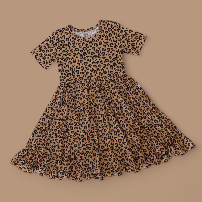 Girls Leopard Dream Ruffle Dress - Southern Soule Designs