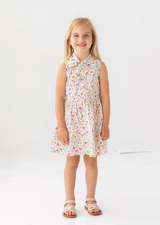 Girls Multi Super Bloom Floral Dress 7190MIMI - Southern Soule Designs