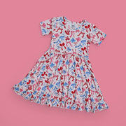 Girls Red White and Bows Dream Ruffle Dress - Southern Soule Designs
