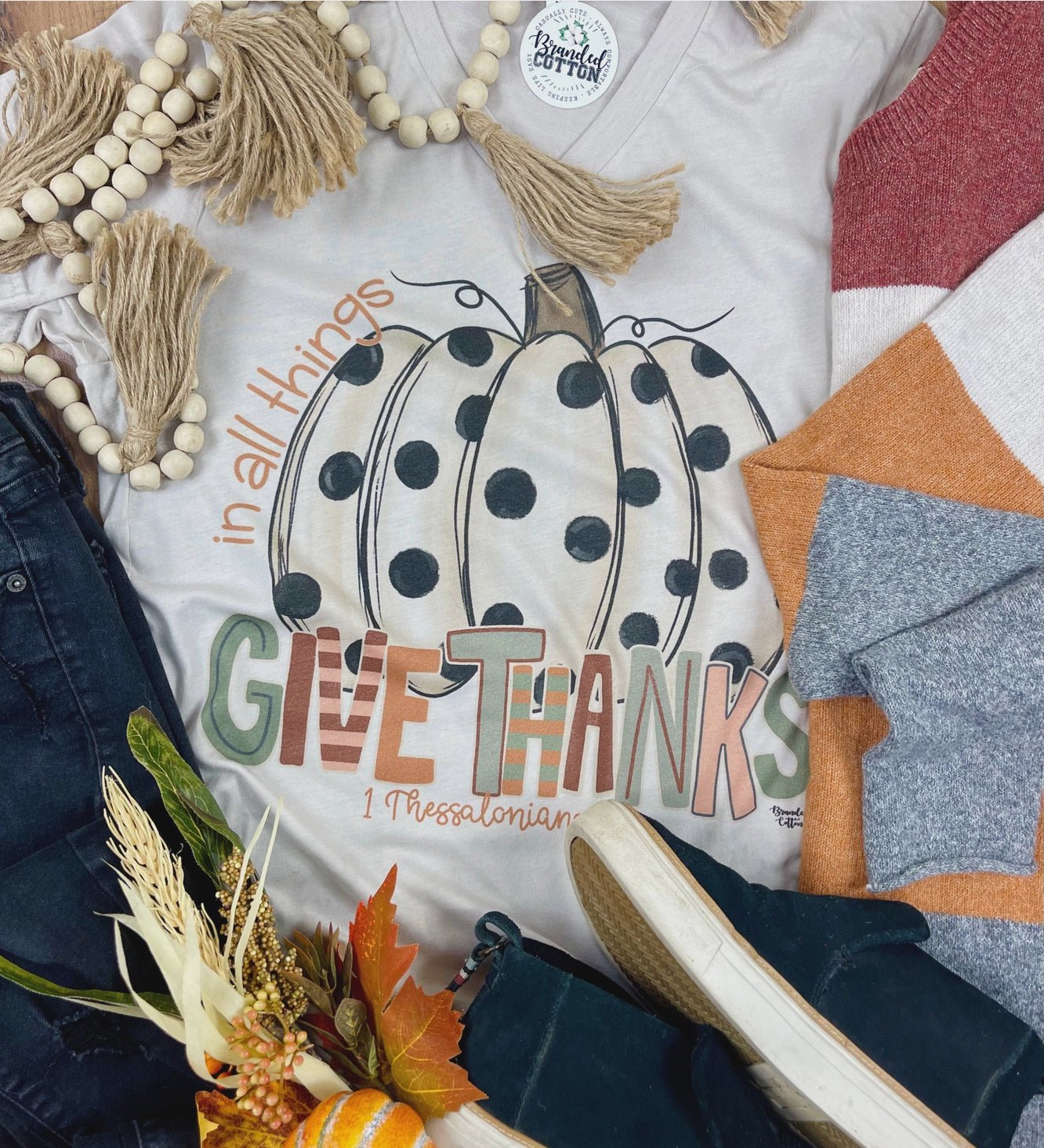 Give Thanks Pumpkins Tee - Southern Soule Designs