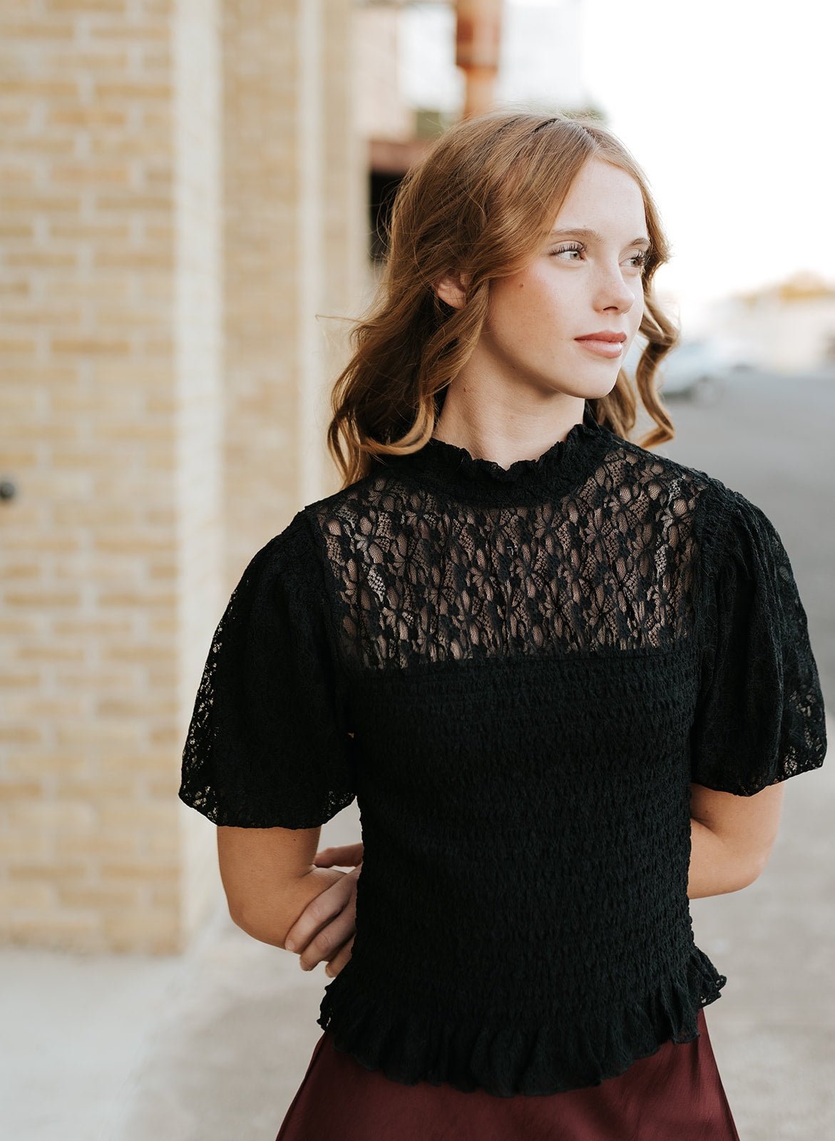 Glimpse Lace Top Black ZT254630 - Southern Soule Designs