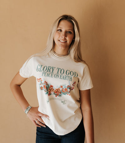 Glory to God Peace on Earth Graphic Tee - Southern Soule Designs