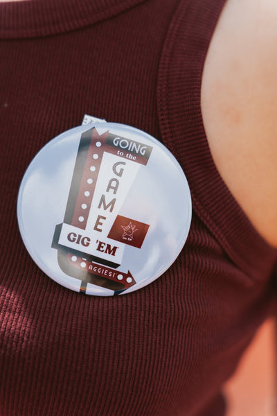 Going to the Game! Gig 'Em Aggies! Button - Southern Soule Designs