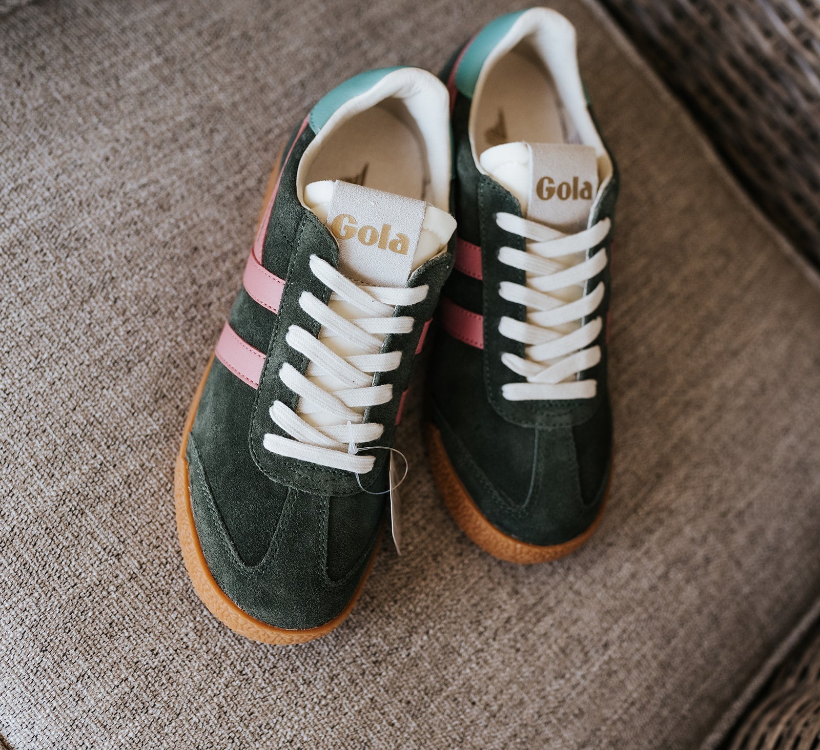 Gola Classics Women's Elan Sneakers Dark Khaki/Bubblegum/Sea Mist - Southern Soule Designs