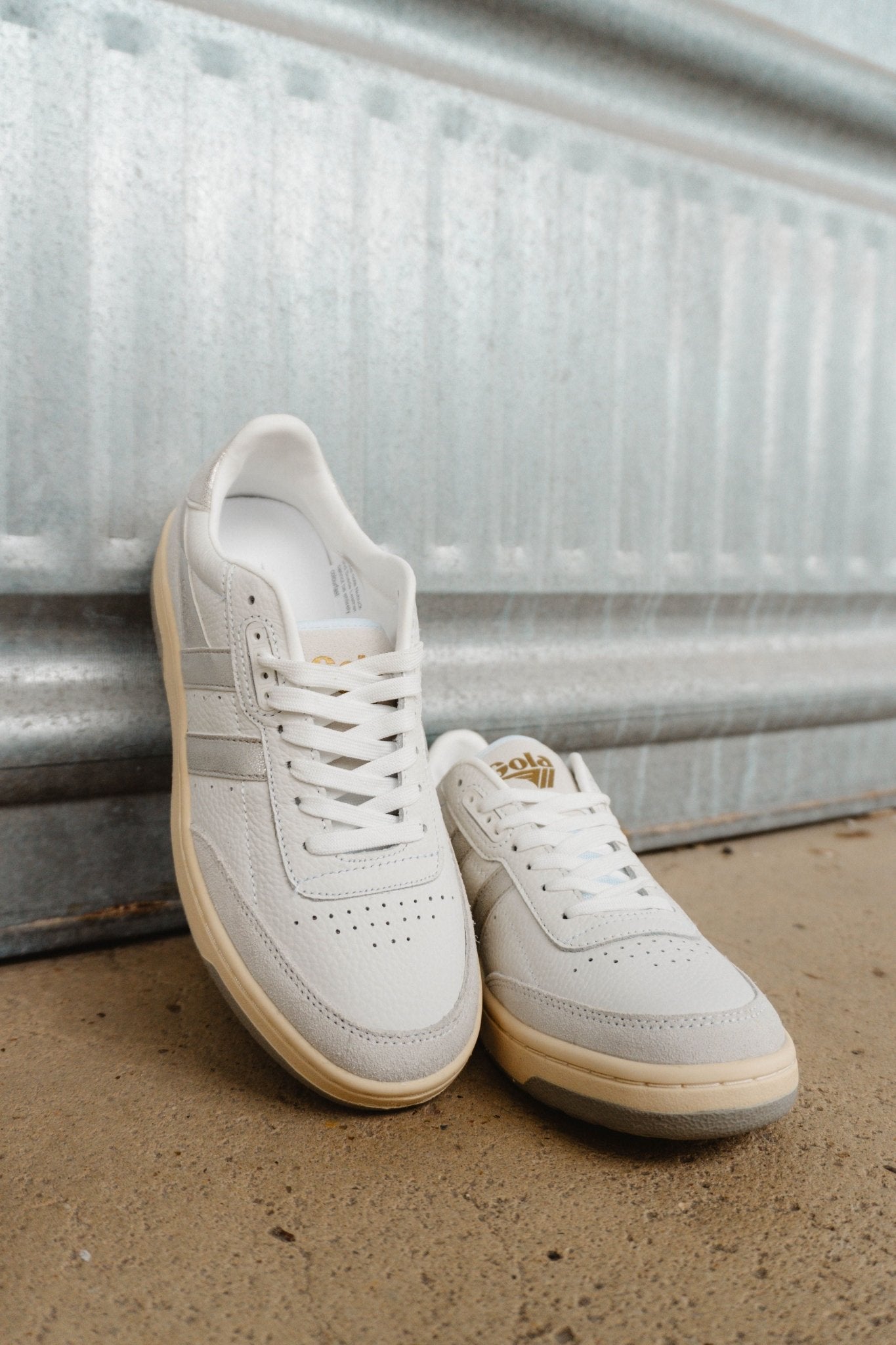 Gola Classics Women's Falcon Mirror Sneakers - White/Silver - Southern Soule Designs