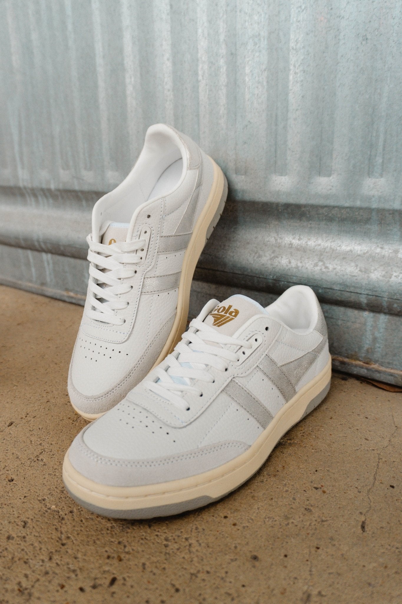 Gola Classics Women's Falcon Mirror Sneakers - White/Silver - Southern Soule Designs