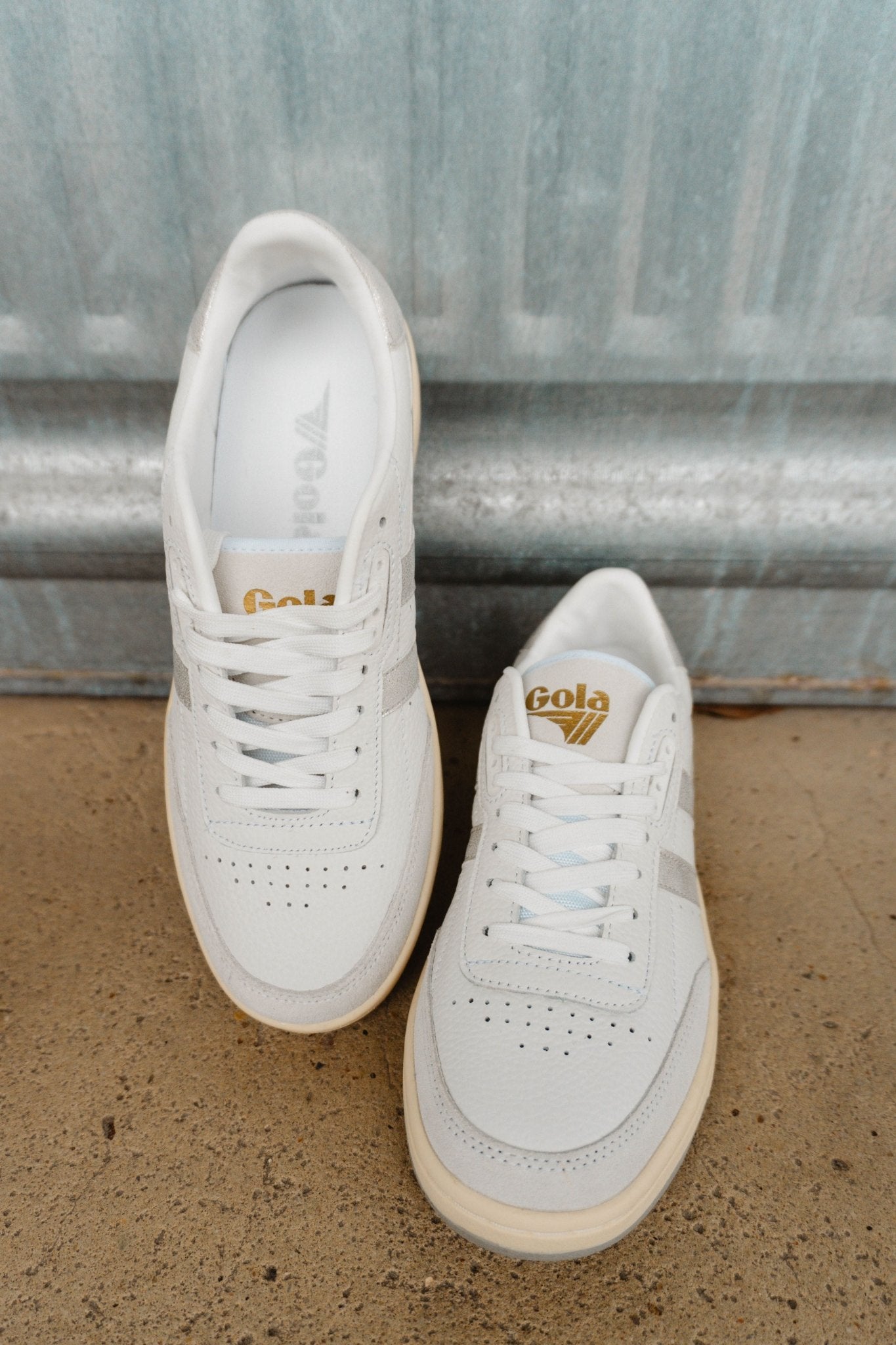 Gola Classics Women's Falcon Mirror Sneakers - White/Silver - Southern Soule Designs