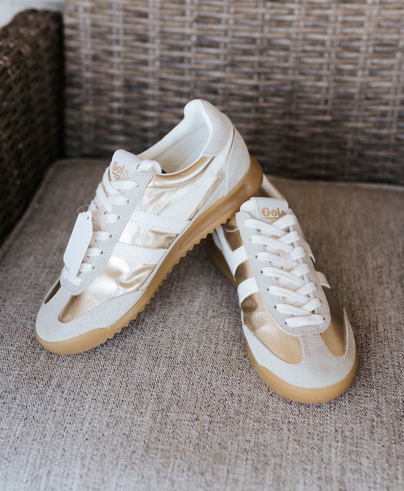 Gola Classics Women's Firefly Metallic Sneakers Gold/Off White - Southern Soule Designs