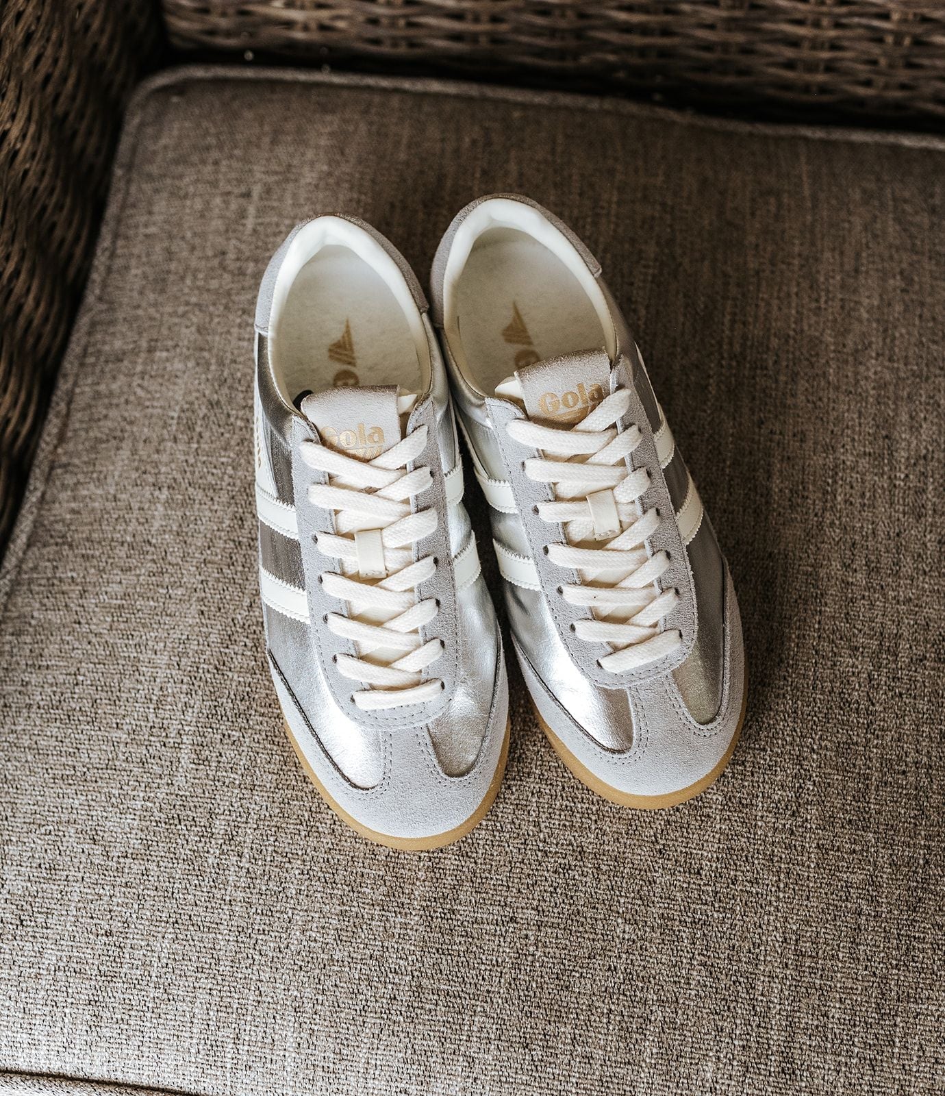 Gola Classics Women's Firefly Metallic Sneakers Silver/Off White - Southern Soule Designs