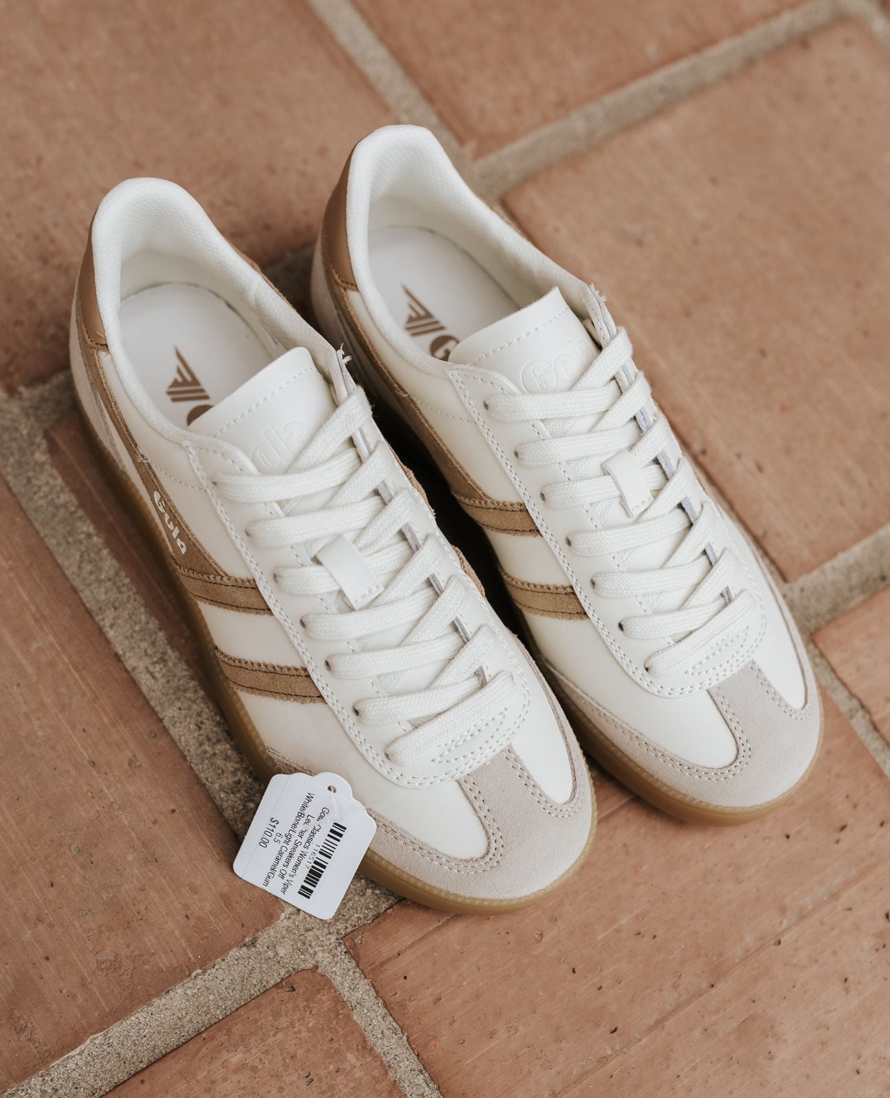 Gola Classics Women's Viper Leather Sneakers Off White/Bone/Light Caramel/Gum - Southern Soule Designs