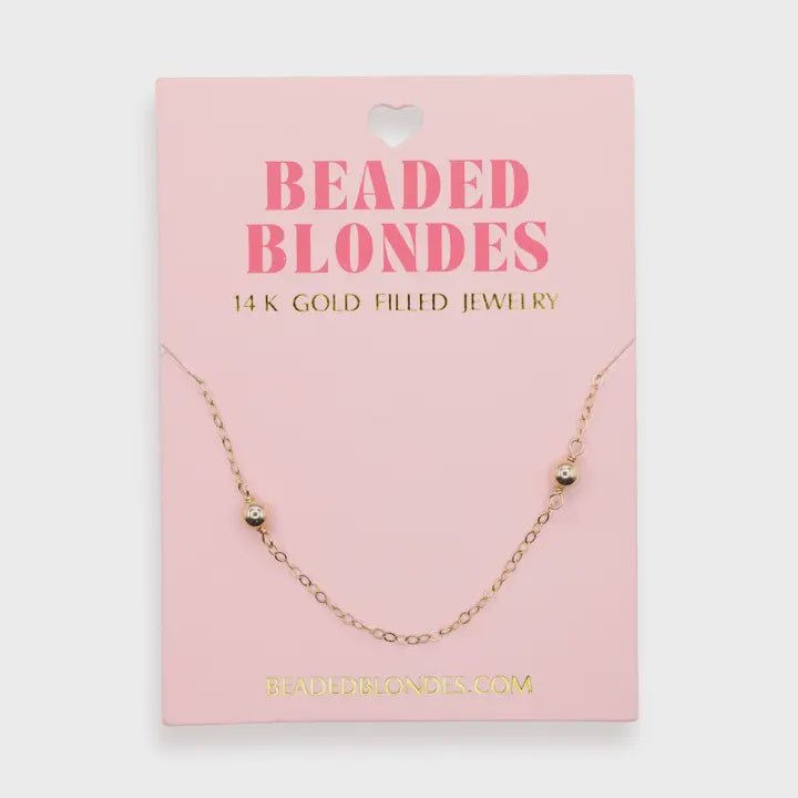 Gold Beaded Chain Necklace - Southern Soule Designs