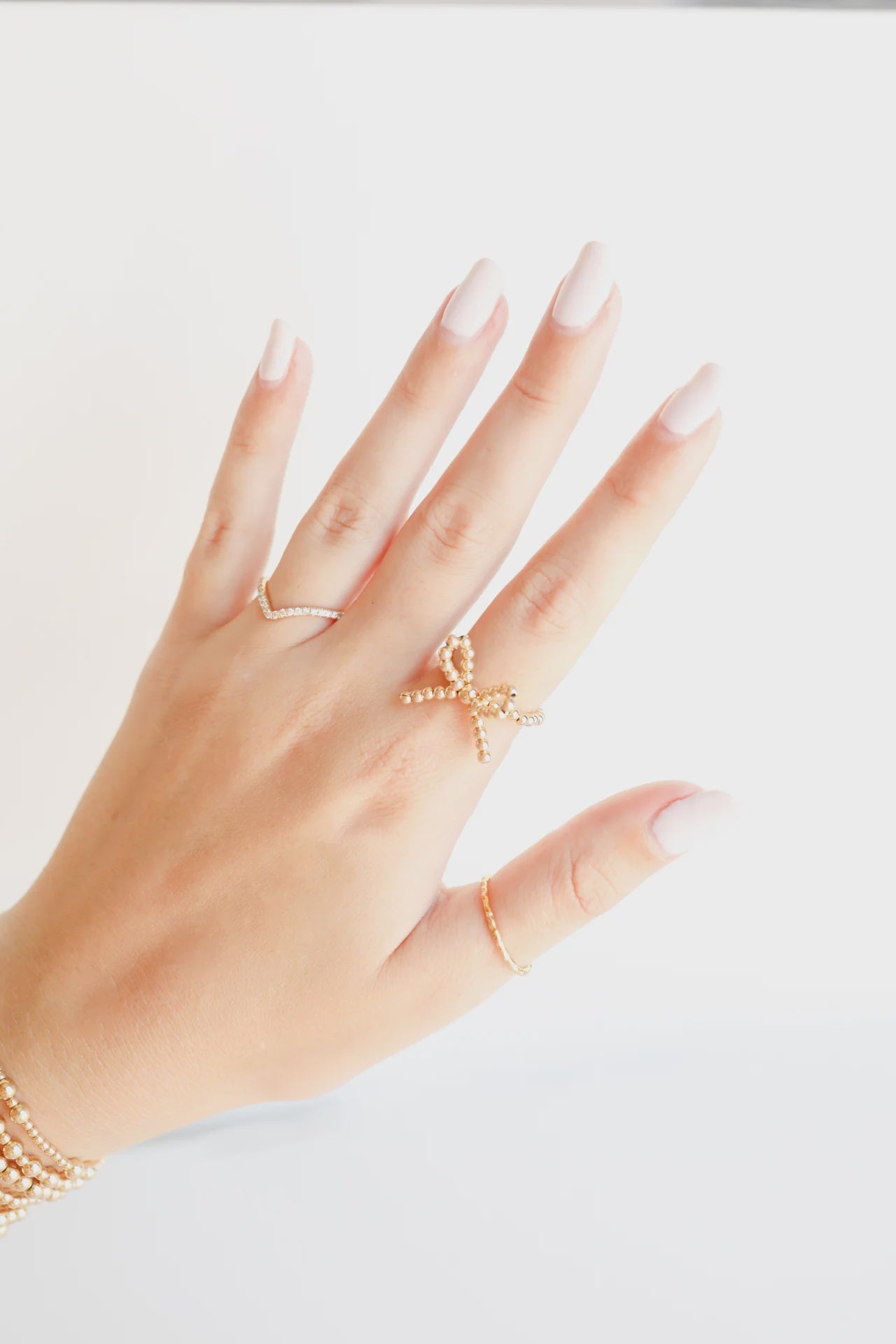 Gold Bow Beaded Ring - Southern Soule Designs